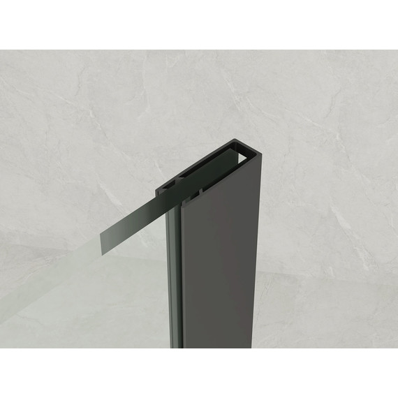 Душевая перегородка Loranto Walk-in 80 см CS-W02B-80 (стекло 8 мм) чёрный матовый/прозрачное "Лофт клетка" - фото 4