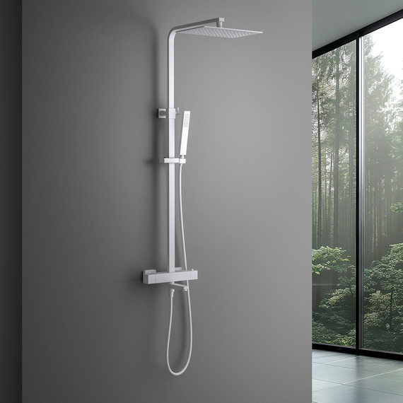 Душевая стойка с термостатом Timo Tetra-Thermo SX-0169/16, белый матовый - фото 2