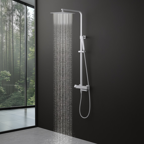 Душевая стойка с термостатом Timo Tetra-Thermo SX-0169/16, белый матовый - фото 4