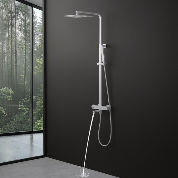 Душевая стойка с термостатом Timo Tetra-Thermo SX-0169/16, белый матовый - фото 5