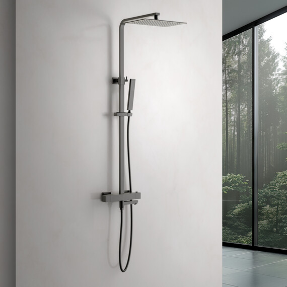 Душевая стойка с термостатом Timo Tetra-Thermo SX-0169/18, чёрное золото - фото 3