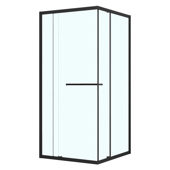 Душевое ограждение Azario Monako 90x90 см AZ-L47-90-MB-CL, чёрный матовый/прозрачное - фото 
