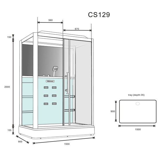 Душевая кабина Loranto Selak 150х90 см 00054496 R, чёрный/прозрачное - фото 3