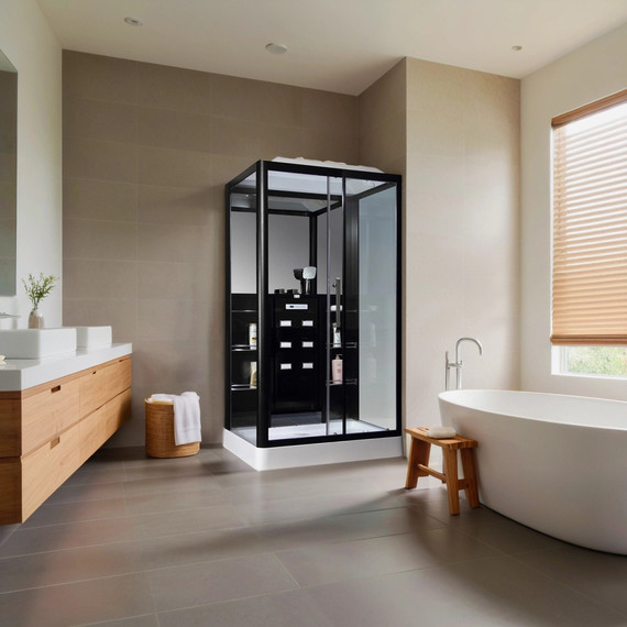 Душевая кабина Loranto Selak 150х90 см 00054496 R, чёрный/прозрачное - фото 2