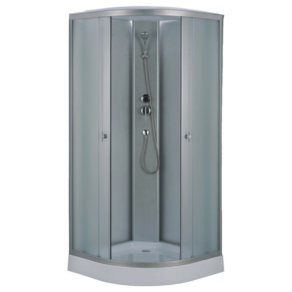 Душевая кабина Loranto 98x98 см CS-981TM/W-100, хром/матовое - фото 