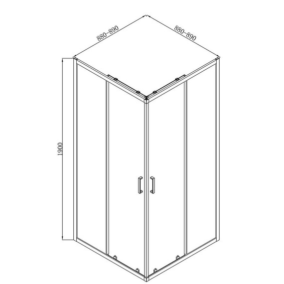 Душевое ограждение Loranto NEO 90x90 см CS-21809-90B, чёрный/прозрачное - фото 3