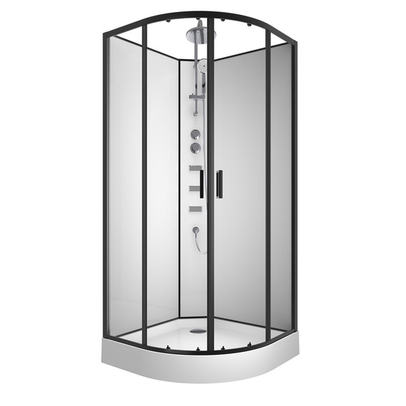 Душевая кабина Loranto Neo 100х100 см CS-21811-100, чёрный матовый/прозрачное - фото 2