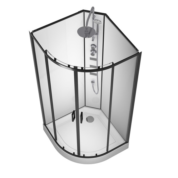 Душевая кабина Loranto Neo 100х100 см CS-21811-100, чёрный матовый/прозрачное - фото 3