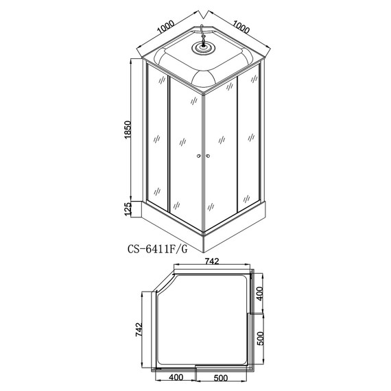 Душевая кабина Loranto 100х100 см CS-6411F, 100*100*215, сатин/матовое - фото 3