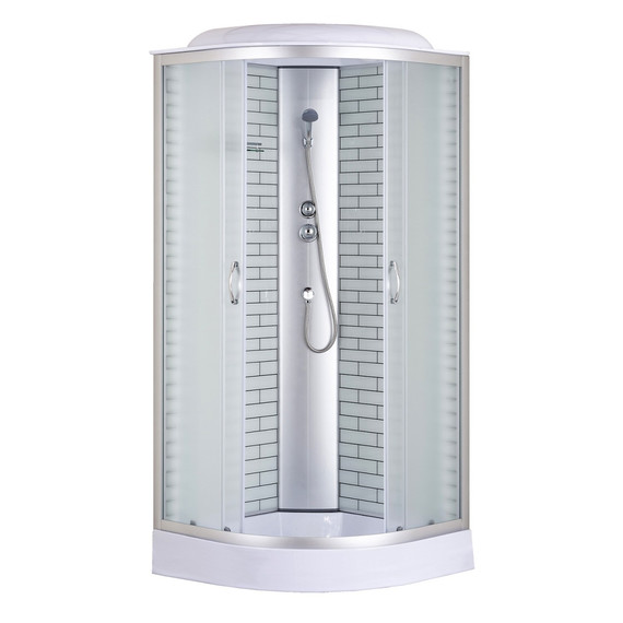 Душевая кабина Loranto 80x80 см CS-6680-13FW 80, хром/матовое - фото 