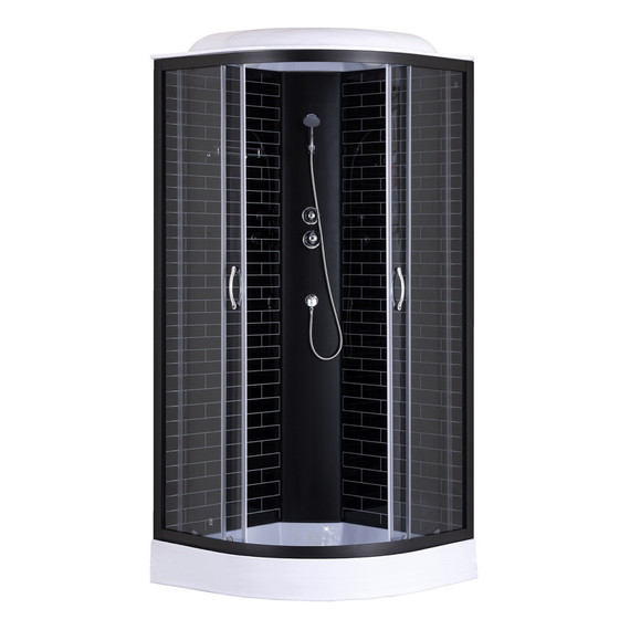 Душевая кабина Loranto 80x80 см CS-6680-13GB 80, чёрный/прозрачное - фото 
