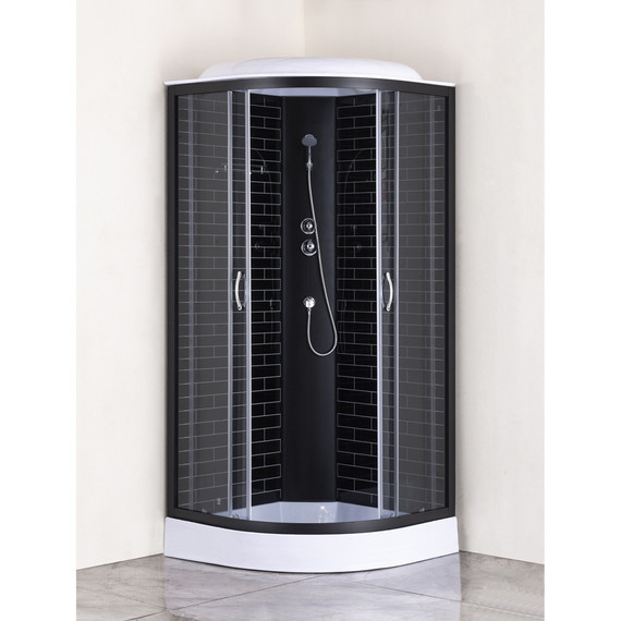 Душевая кабина Loranto 80x80 см CS-6680-13GB 80, чёрный/прозрачное - фото 2