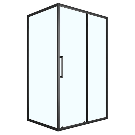 Душевое ограждение Loranto 120x80 см CS-AB02B-128, чёрный матовый/прозрачное - фото 