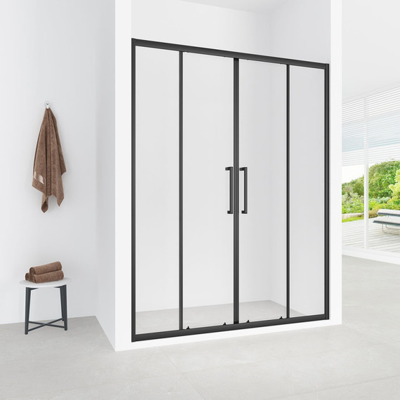 Душевая дверь Loranto 150 см CS-AB04B-150, чёрный матовый/прозрачное - фото 2