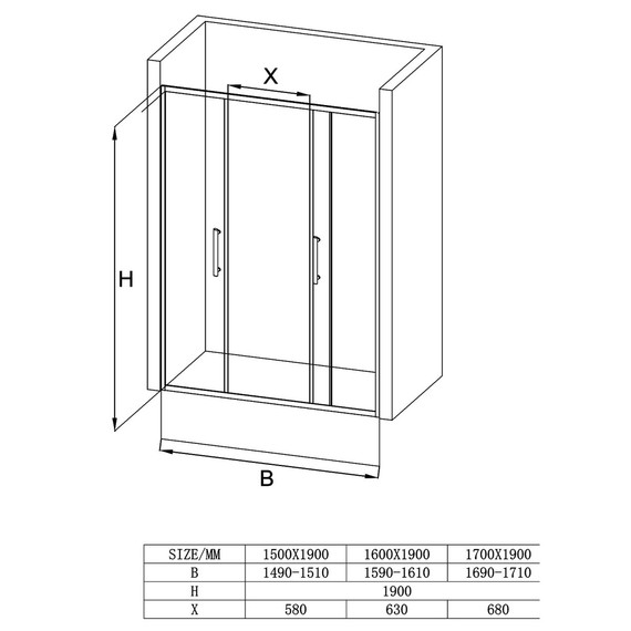 Душевая дверь Loranto 160 см CS-AB04GG-160, серый матовый/прозрачное - фото 6
