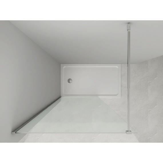 Душевая перегородка Loranto Walk-in 80 см CS-W04B-80 (стекло 8 мм) чёрный матовый/прозрачное - фото 4