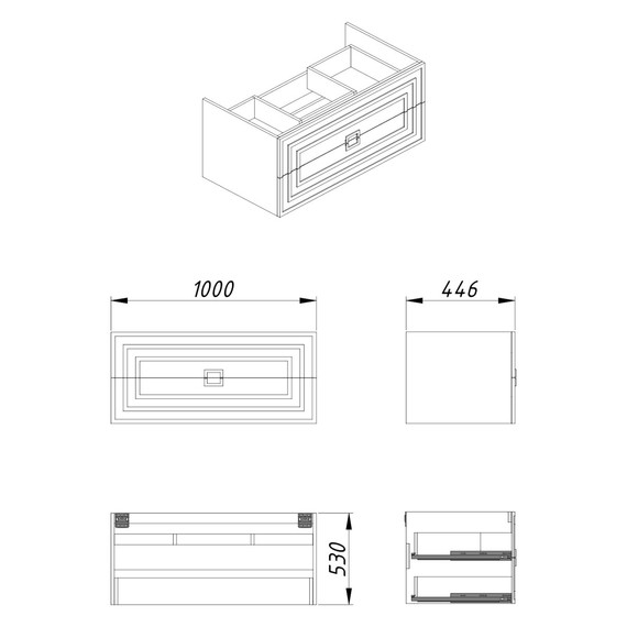 Тумба подвесная с раковиной Azario ARMARIO 100 см CS00096973, кашемир - фото 8