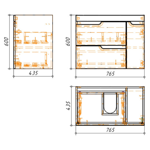 Тумба подвесная с раковиной Azario KANTRI 80 см CS00097253 - фото 9