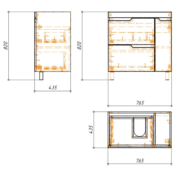 Тумба напольная с раковиной Azario KANTRI 80 см CS00097254 - фото 9