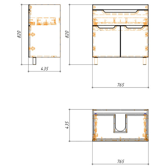 Тумба напольная с раковиной Azario KANTRI 80 см CS00097256 - фото 10