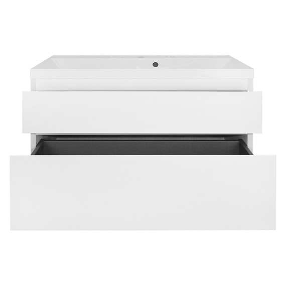 Тумба подвесная с раковиной Azario Velluto 100 см CS00097538, белый матовый - фото 4