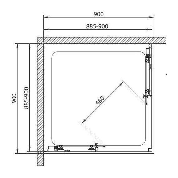Душевое ограждение Cezares 90х90 см ECO-O-A-2-90-C-NERO, черный/прозрачное - фото, картинка 3 Душевое ограждение Cezares 90х90 см ECO-O-A-2-90-C-NERO, черный/прозрачное - фото 3