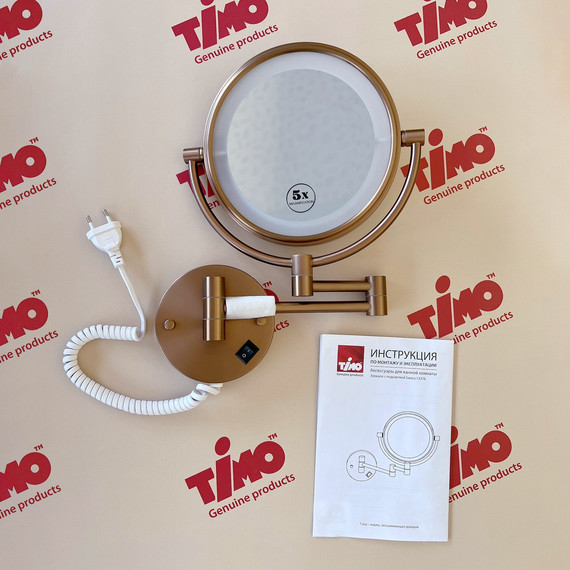 Зеркало косметическое Timo Saona 13376/19, цвет розовое золото - фото 2