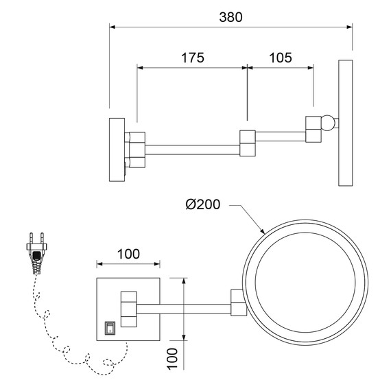 Зеркало косметическое Timo Luiro 18474/18, цвет чёрное золото - фото 2