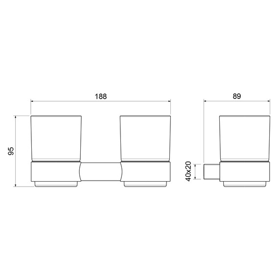 Стакан двойной для зубных щеток Timo Luiro 18534/00 - фото 2