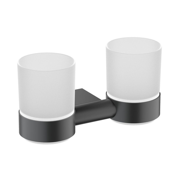 Стакан двойной для зубных щеток Timo Luiro 18534/03, цвет чёрный - фото 