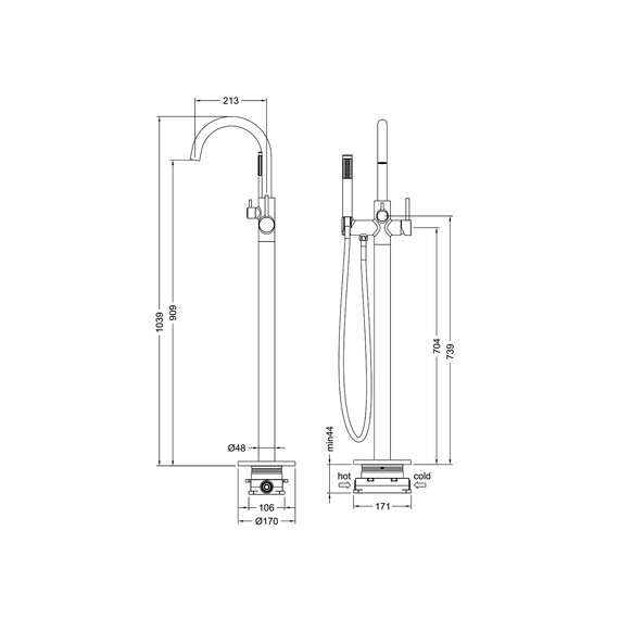 Смеситель для ванны Timo Saona 2310/19Y-CR (со скрытой частью) цвет розовое золото - фото 7