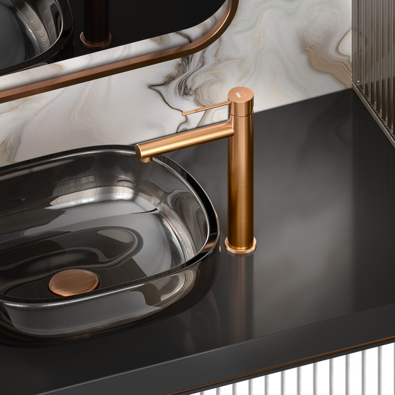 Смеситель для раковины высокий Timo Saona 2311/19F, розовое золото - фото 5