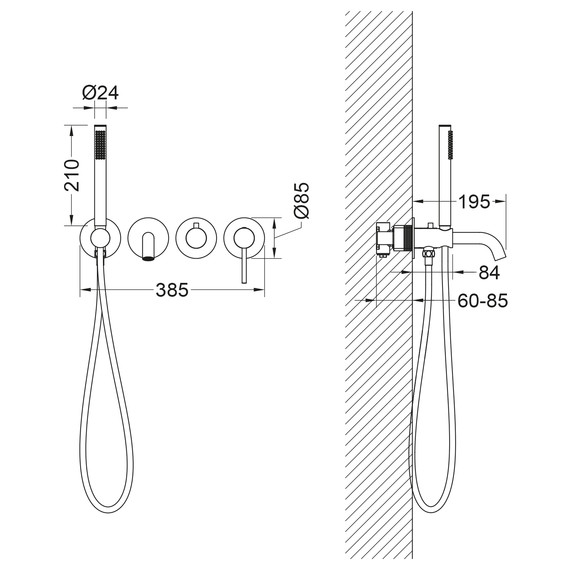 Смеситель для ванны Timo Saona 2314/19YSM (со скрытой частью) розовое золото - фото 5