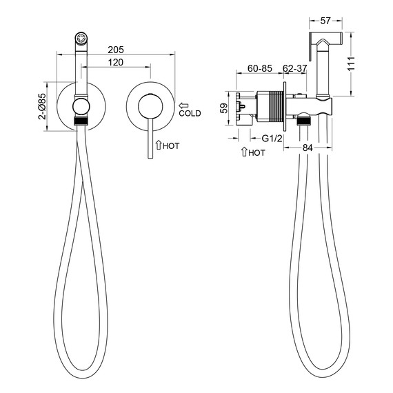 Набор для гигиенического душа Timo Saona 2339/19SM (со скрытой частью) розовое золото - фото 4
