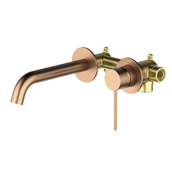 Смеситель для раковины настенный Timo Saona 2372/19SM (со скрытой частью) розовое золото - фото 