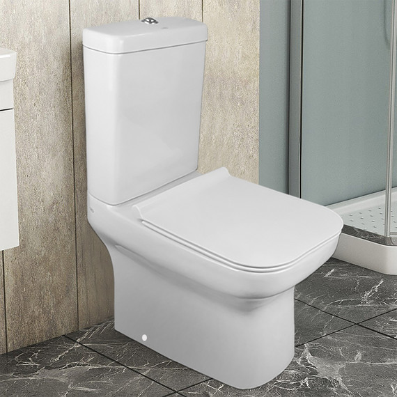 Унитаз-компакт безободковый Creo Ceramique ARLES AS1003+AS1002R с тонкой крышкой микролифт - фото 12