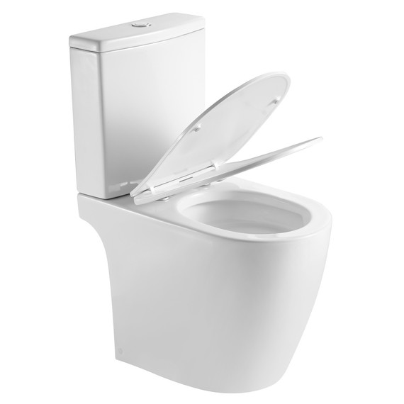 Унитаз-компакт безободковый Azario LEO TORNADO FLUSHING AZ-1253CT с тонкой крышкой микролифт (система смыва Торнадо) - фото 4