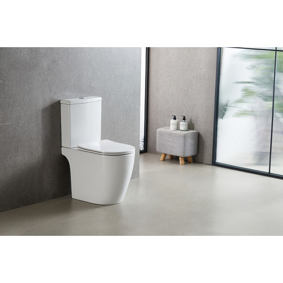 Унитаз-компакт безободковый Azario LEO TORNADO FLUSHING AZ-1253CT с тонкой крышкой микролифт (система смыва Торнадо) - фото 8