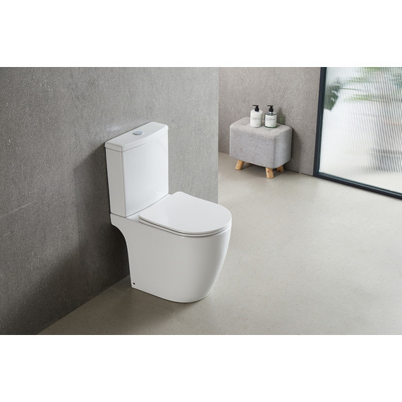 Унитаз-компакт безободковый Azario LEO TORNADO FLUSHING AZ-1253CT с тонкой крышкой микролифт (система смыва Торнадо) - фото 10