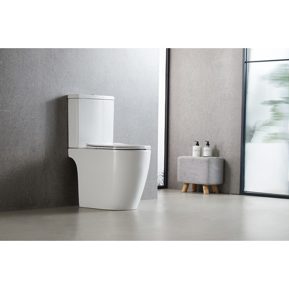 Унитаз-компакт безободковый Azario LEO TORNADO FLUSHING AZ-1253CT с тонкой крышкой микролифт (система смыва Торнадо) - фото 11