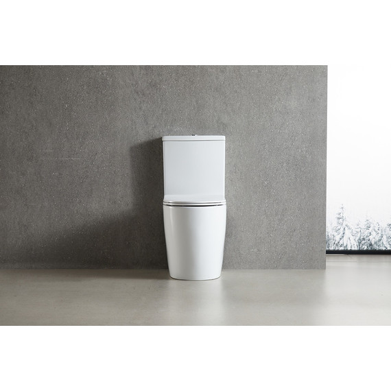 Унитаз-компакт безободковый Azario LEO TORNADO FLUSHING AZ-1253CT с тонкой крышкой микролифт (система смыва Торнадо) - фото 9