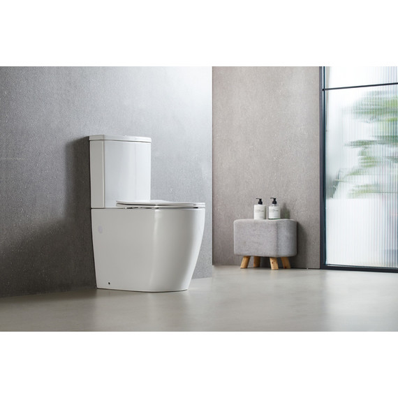 Унитаз-компакт безободковый Azario LUMA TORNADO FLUSHING AZ-1253ST с тонкой крышкой микролифт (система смыва Торнадо) - фото 7