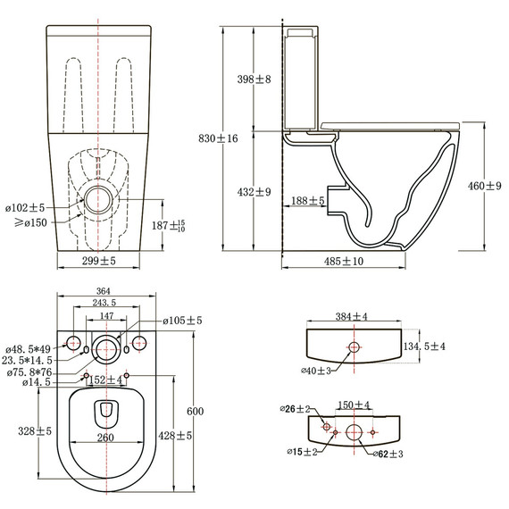 Унитаз-компакт безободковый Azario LUMA TORNADO FLUSHING AZ-1253ST с тонкой крышкой микролифт (система смыва Торнадо) - фото 6
