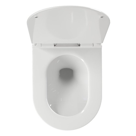 Унитаз подвесной безободковый Azario LUSTER AZ-2285 с тонкой крышкой микролифт (Система смыва торнадо) - фото 5