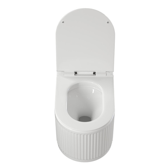 Унитаз подвесной безободковый Azario LUSTER AZ-2285 с тонкой крышкой микролифт (Система смыва торнадо) - фото 4