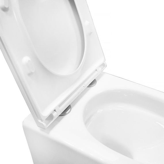 Унитаз подвесной безободковый Azario VELA AZ-2480 с тонкой крышкой микролифт (Система смыва торнадо) - фото 10