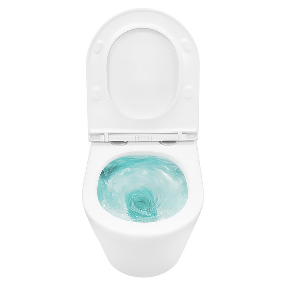 Унитаз подвесной безободковый Azario VELA AZ-2480 с тонкой крышкой микролифт (Система смыва торнадо) - фото 7