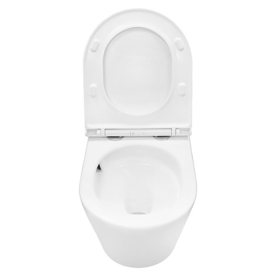 Унитаз подвесной безободковый Azario VELA AZ-2480 с тонкой крышкой микролифт (Система смыва торнадо) - фото 6