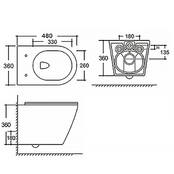 Унитаз подвесной безободковый Azario VELA AZ-2480 с тонкой крышкой микролифт (Система смыва торнадо) - фото 13