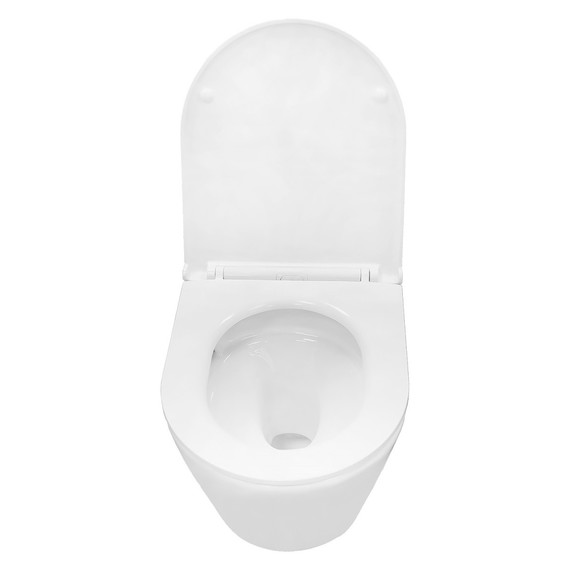 Унитаз подвесной безободковый Azario VELA AZ-2480 с тонкой крышкой микролифт (Система смыва торнадо) - фото 5